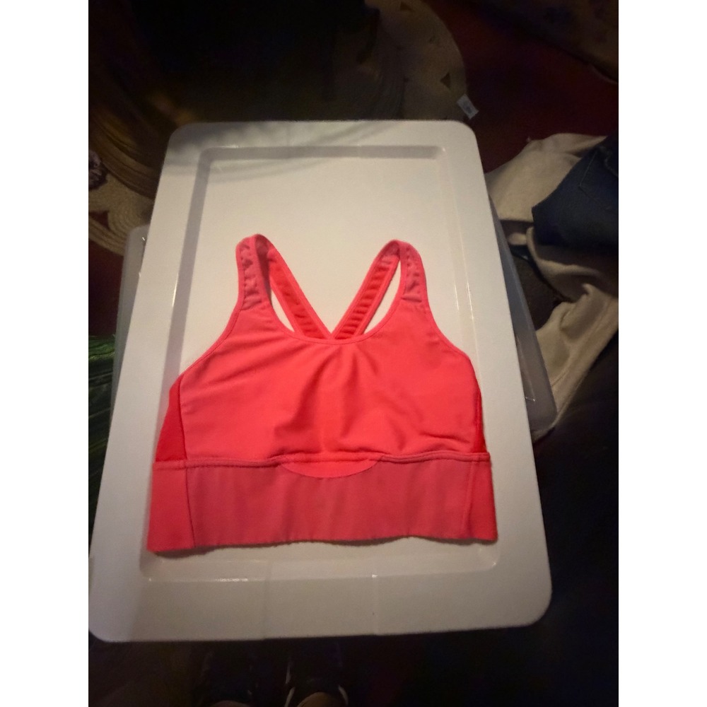 Under Armour Womens HeatGear Compression Crossback Sports Bra Neon‎ Pink Small
